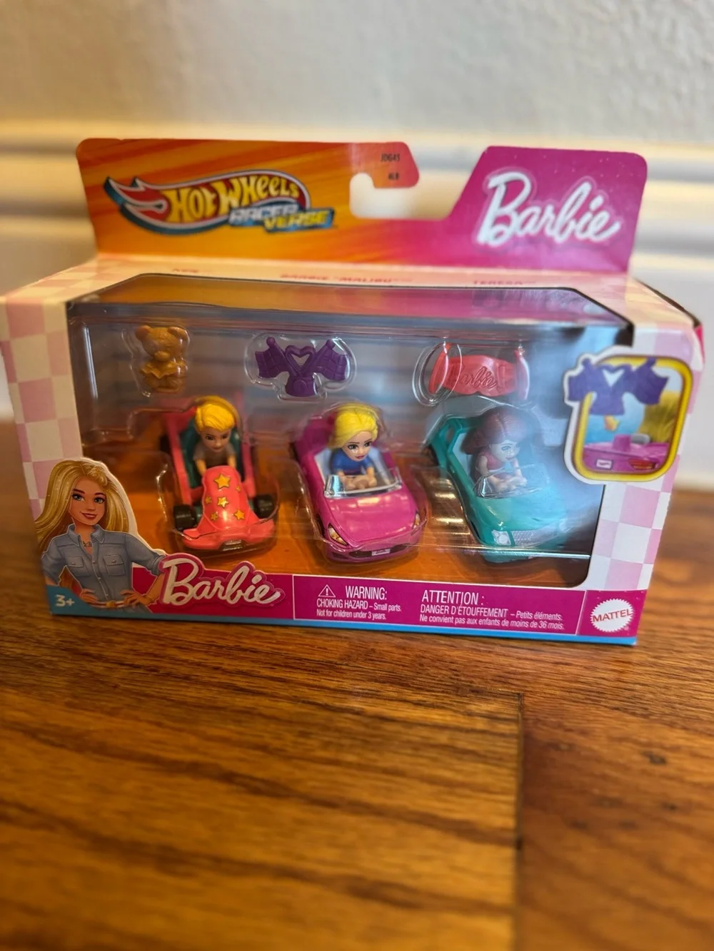 NWT 2025 Hot Wheels Barbie Racerverse cars - Ken, Barbie Malibu, and Teresa